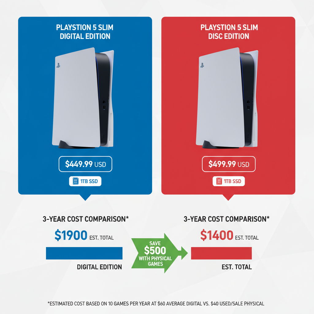 PS5 Disc vs Digital in 2025: The Sneaky 3-Year Costs That Could Cost You 0+ (Real Numbers Inside)